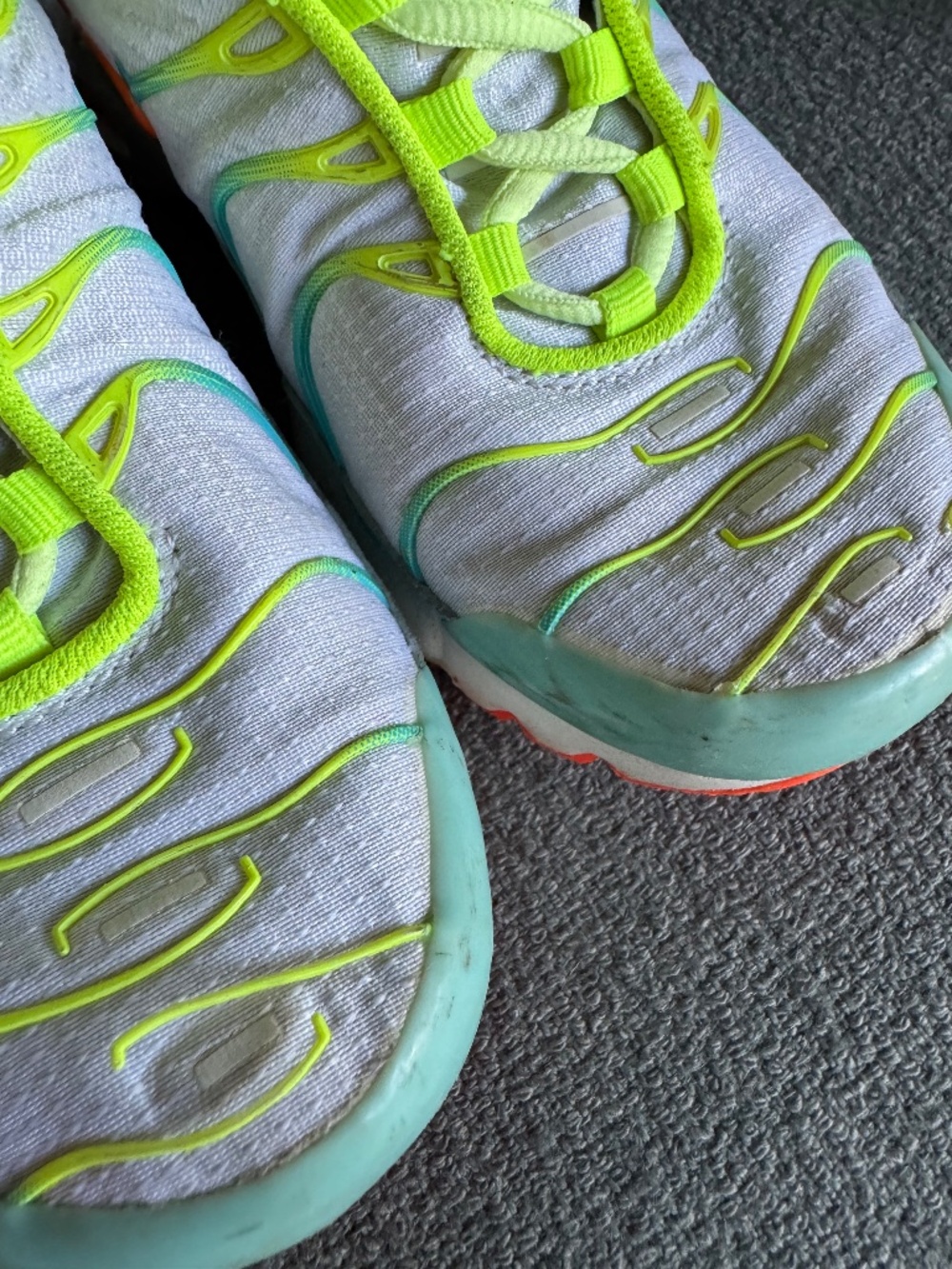 Nike Air TN Blue White Yellow Athletic Running Sneakers - Picture 3 of 10